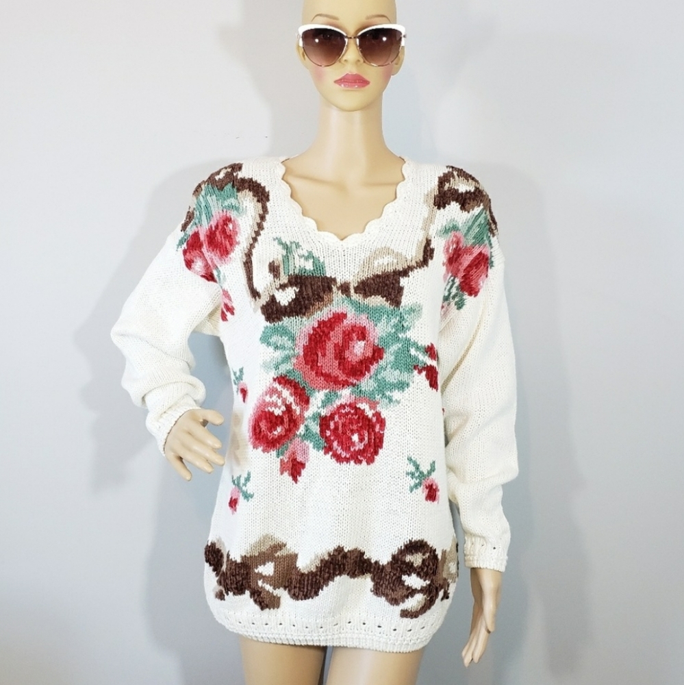 LIKE NEW! Cristina Embroidered Ramie Sweater